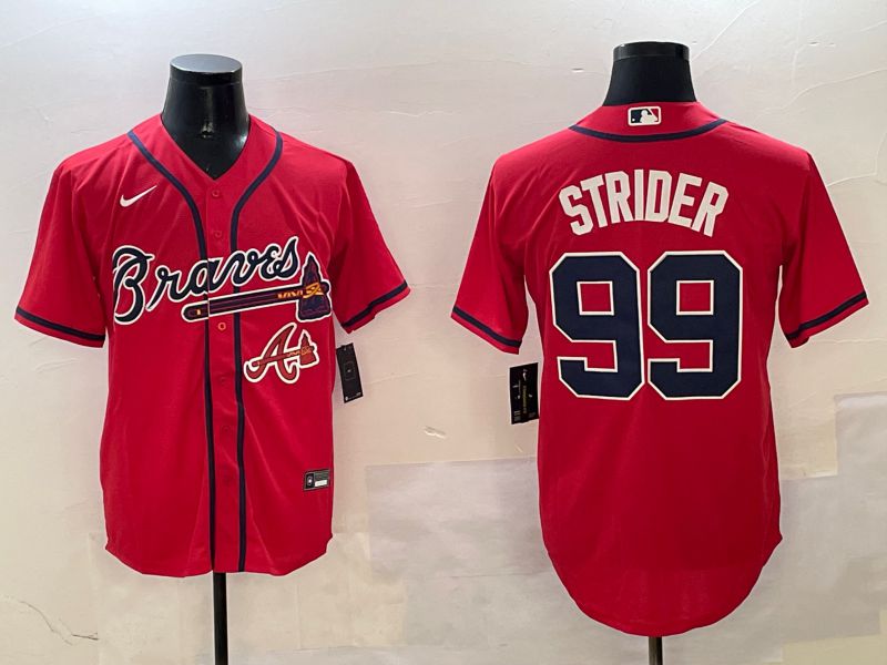 Men Atlanta Braves #99 Strider Red Game 2025 Nike MLB Jersey style 6